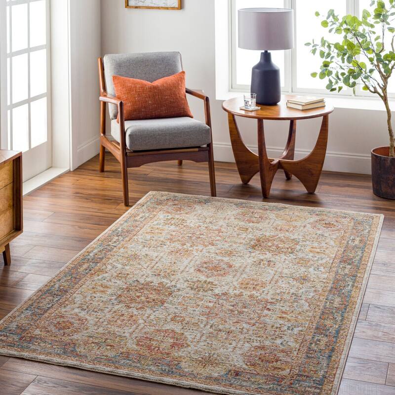 Livabliss Traditional Naila Medallion Area Rug - 12' x 15' - Gold/Blue