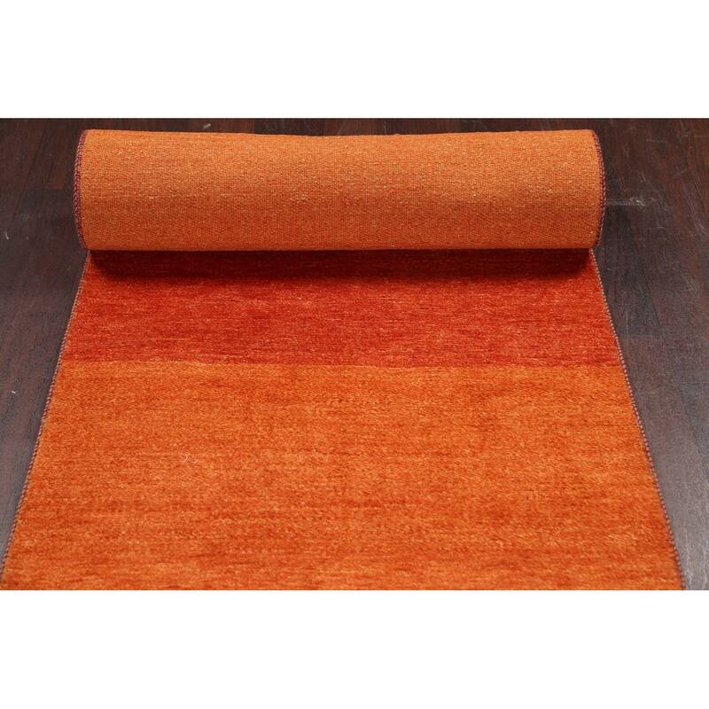 Modern Oriental Gabbeh Kashkoli Long Runner Rug Wool Handmade - 2'6" x 20'8"