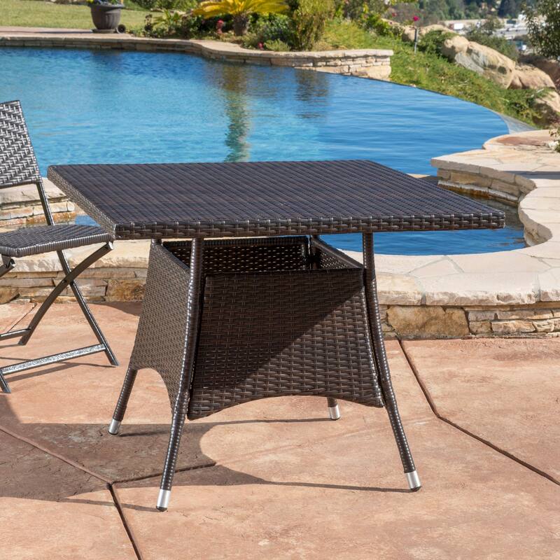 Grey Concrete Side Table 18 Inch Lightweight Outdoor Fluted Design No Assembly