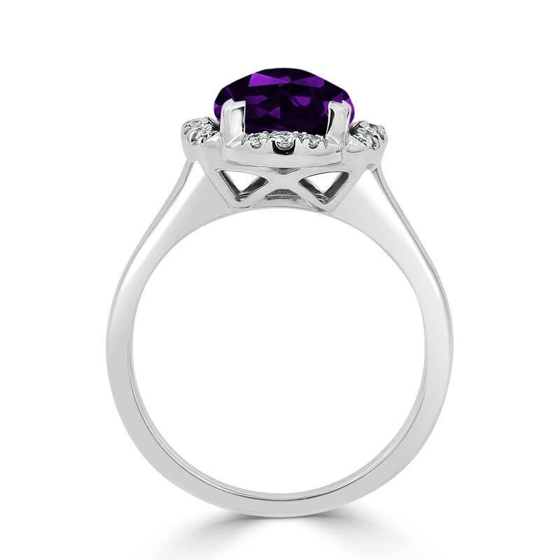 Auriya 2 3/8ct Cushion-cut Purple Amethyst Halo Diamond Engagement Ring 1/8ctw 14k Gold