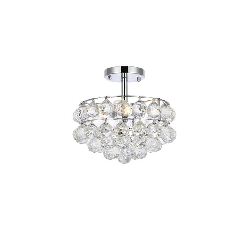 Elegant Lighting 1107F12 Savannah 3 Light 12" Wide Semi-Flush Bowl - Chrome