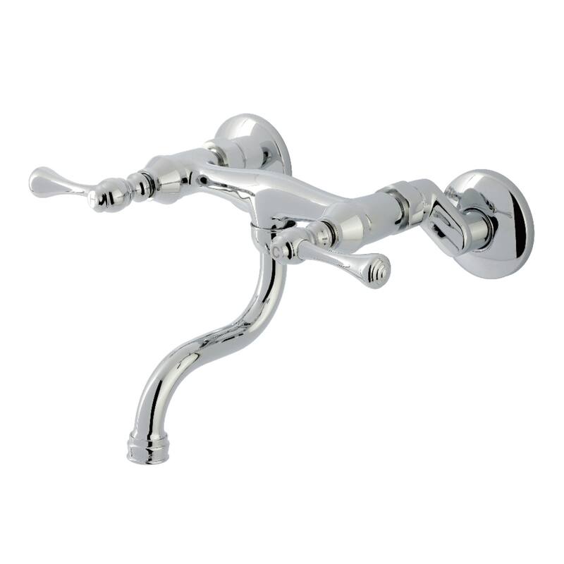Kingston Brass Kingston Two-Handle 2-Hole Wall Mount Bathroom Faucet - Polished Chrome