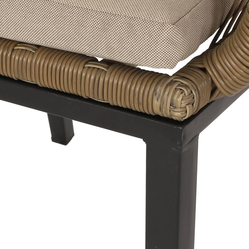 Rossetta 2-Piece Handcrafted Wicker Design Patio Club Chair Set with Water-Resistant Cushions