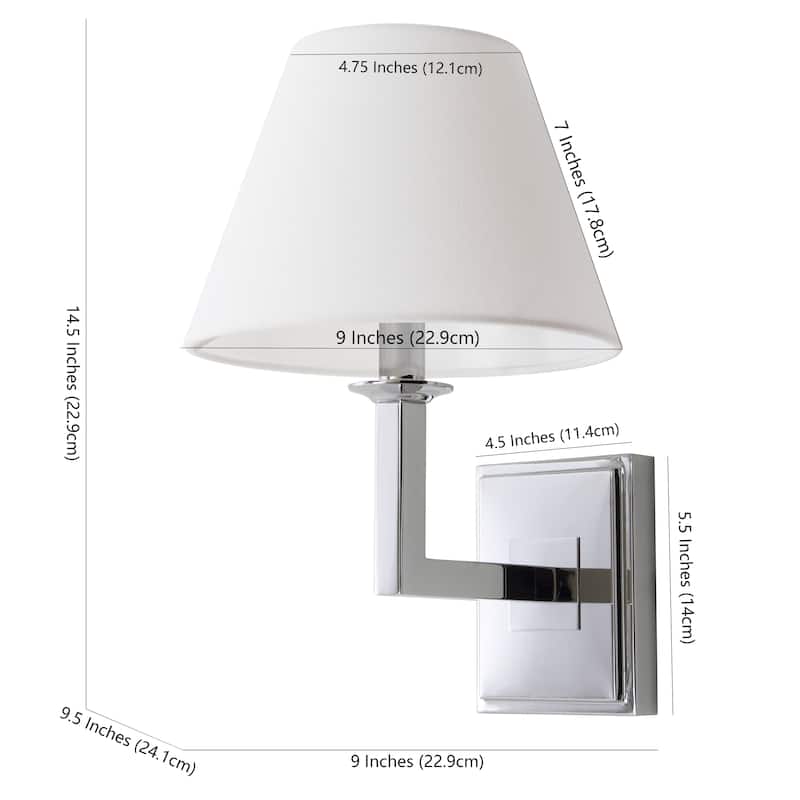 SAFAVIEH Lighting Keesha Chrome Wall Sconce (Set of 2) - 9"x9.5"x14.5" - 9Wx10Dx15H