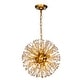 preview thumbnail 2 of 6, Modern 6-Light Glowworm Firefly Sputnik Crystal Globe Chandelier In Antique Gold
