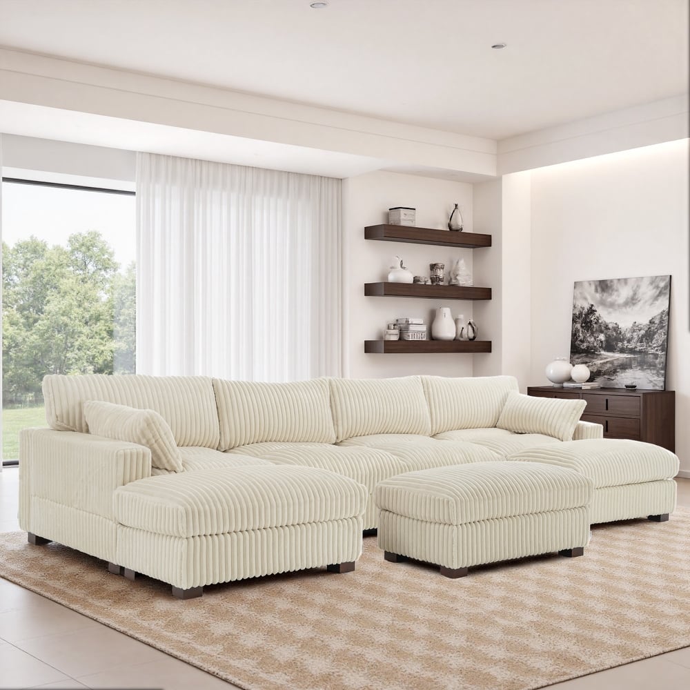 6-Piece 118.4"W Plush Oversized Modular Sectional Sofa Set