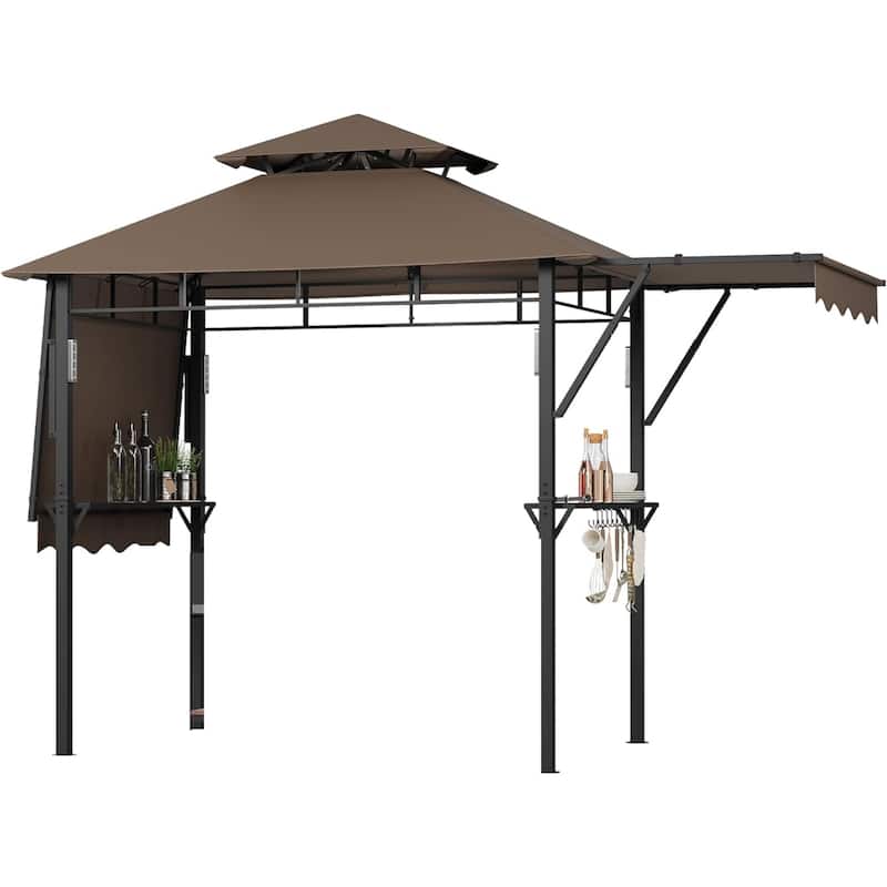 Durable BBQ Grill Gazebo, Weather-Resistant Canopy Shelter for Patio & Backyard - N/A - Brown