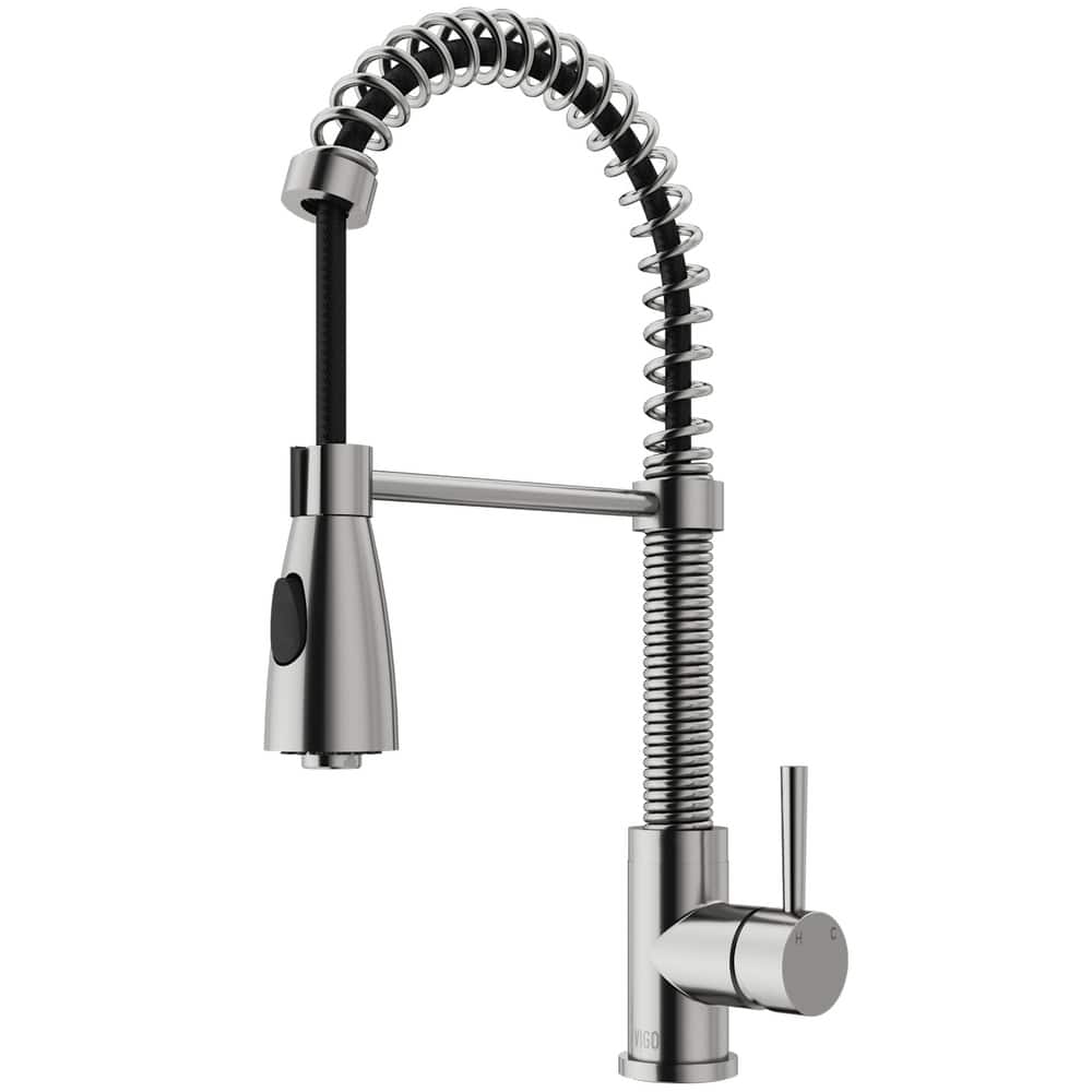 VIGO Brant 19" H Single Handle Pull-Down Sprayer Kitchen Faucet