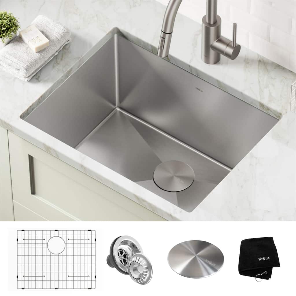 KRAUS Standart PRO Stainless Steel 24" Undermount Laundry Utility Sink