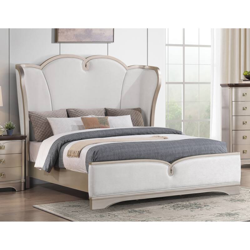 Rose Wingback Champagne Bed