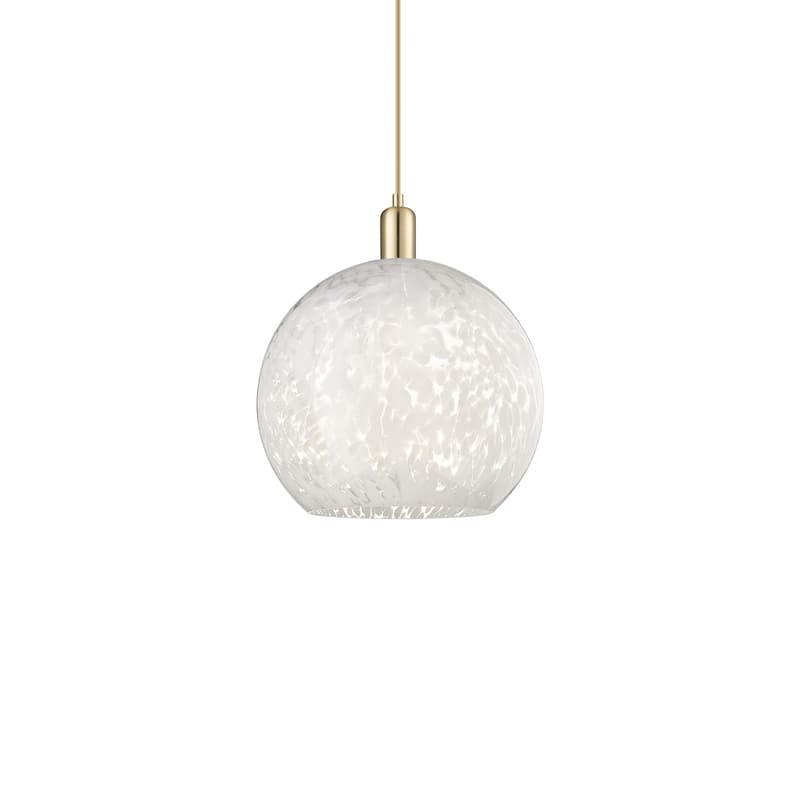 Innovations Lighting 716-1P-18-14 White Mouchette Pendant White - Champagne Bronze / White Mouchette