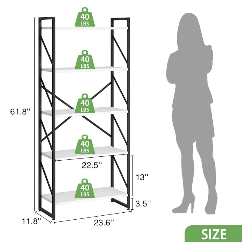 Futzca 5 Tier Storage Bookshelf