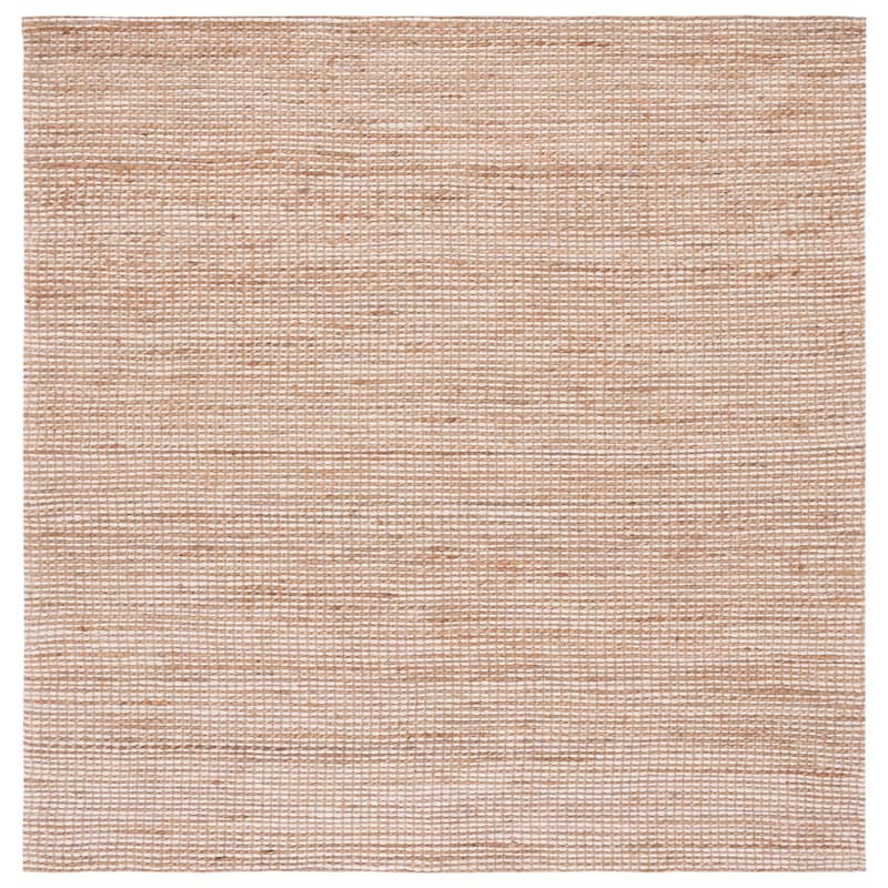 SAFAVIEH Handmade Natural Fiber Yareli Jute & Wool Rug.. - 6' Square - Natural/Beige