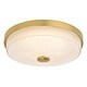 preview thumbnail 8 of 11, Preston 1-Light Dome Flush Mount LED Lighting Fixture, Clear Ribbed Glass Shade Low Ceilings, Hallway, Kitchen