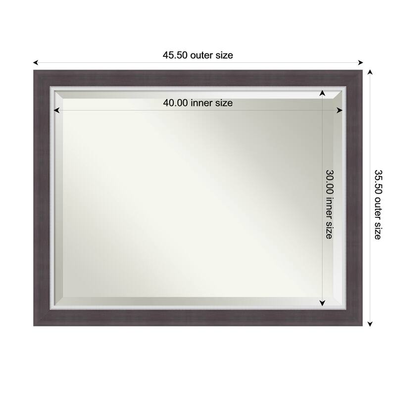 Ellie Beveled Framed Wall Mirror - 46 x 36 in - Ellie Brown Silver
