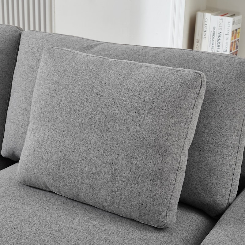 103.54" L-Shaped Sectional Sofa with Storage and Movable Ottoman