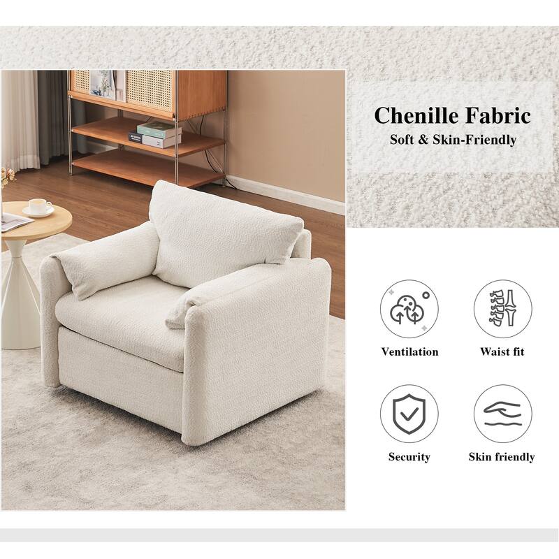 Versatile Rotating Single Seater Chair with Premium Materials for Various Rooms