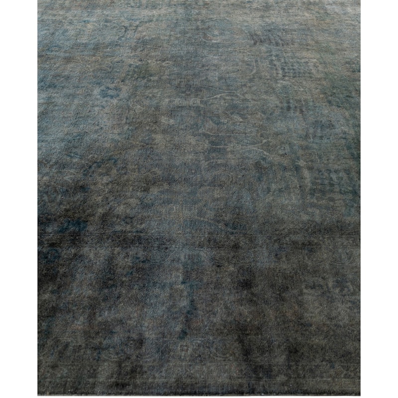 Overdyed One-of-a-Kind Hand-Knotted Area Rug - Gray - 9' 1" x 11' 8"
