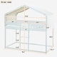 preview thumbnail 23 of 39, Twin Over Twin Bunk Bed Wood Bed with Tent