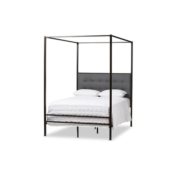 Shop Eleanor Black Finished Metal Canopy Bed (Queen ...