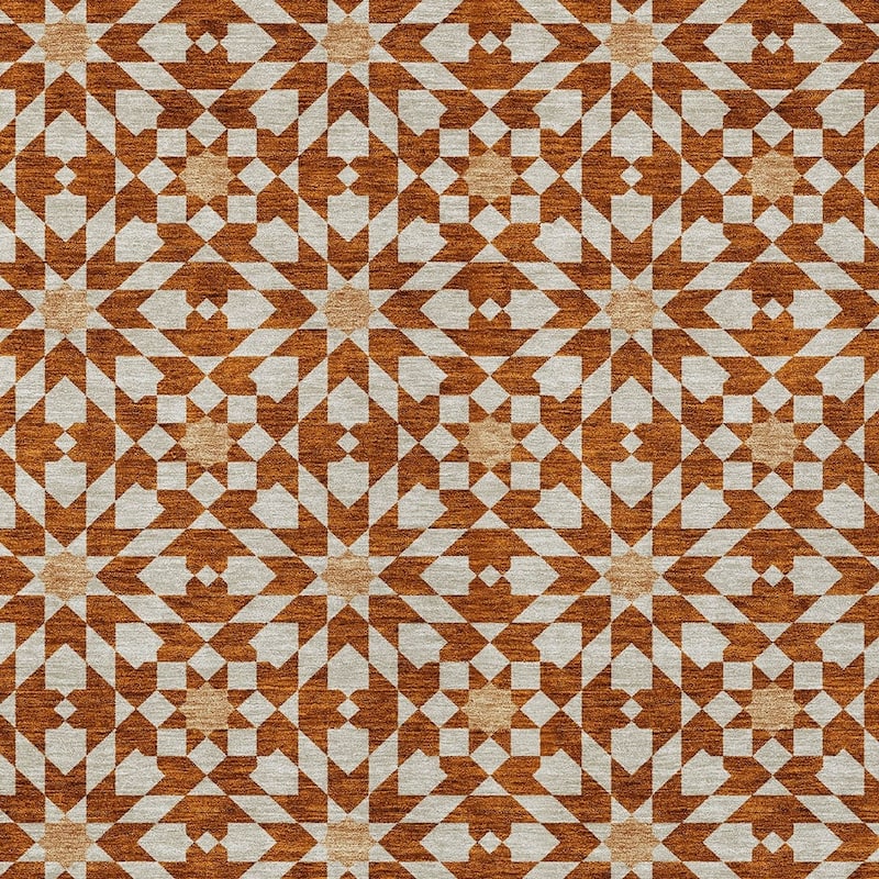 HomeRoots Floral Medallion Transitional Rectangle Outdoor Rug