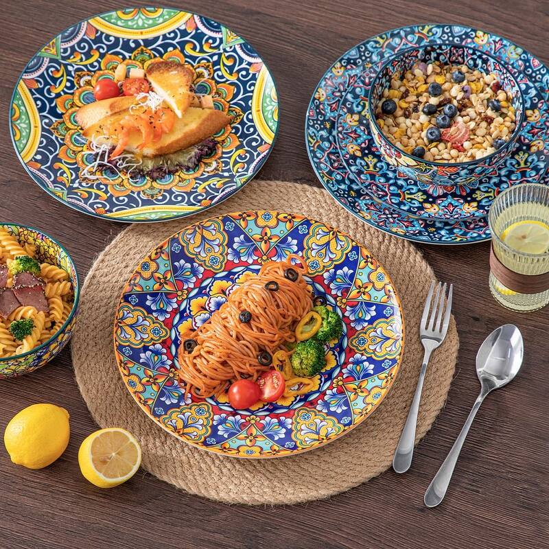 vancasso SIMI Bohemian 12-piece Porcelain Pattern Dinnerware Set