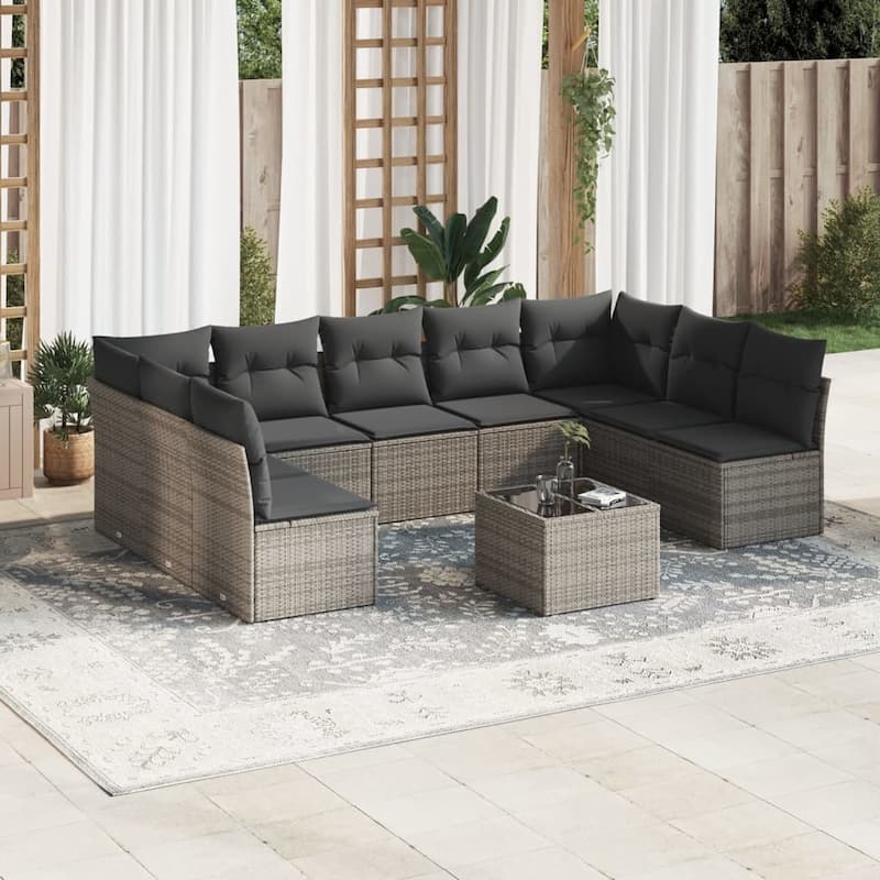 vidaXL Garden Sofa Set Grey - 21.7 x 21.7 x 14.6