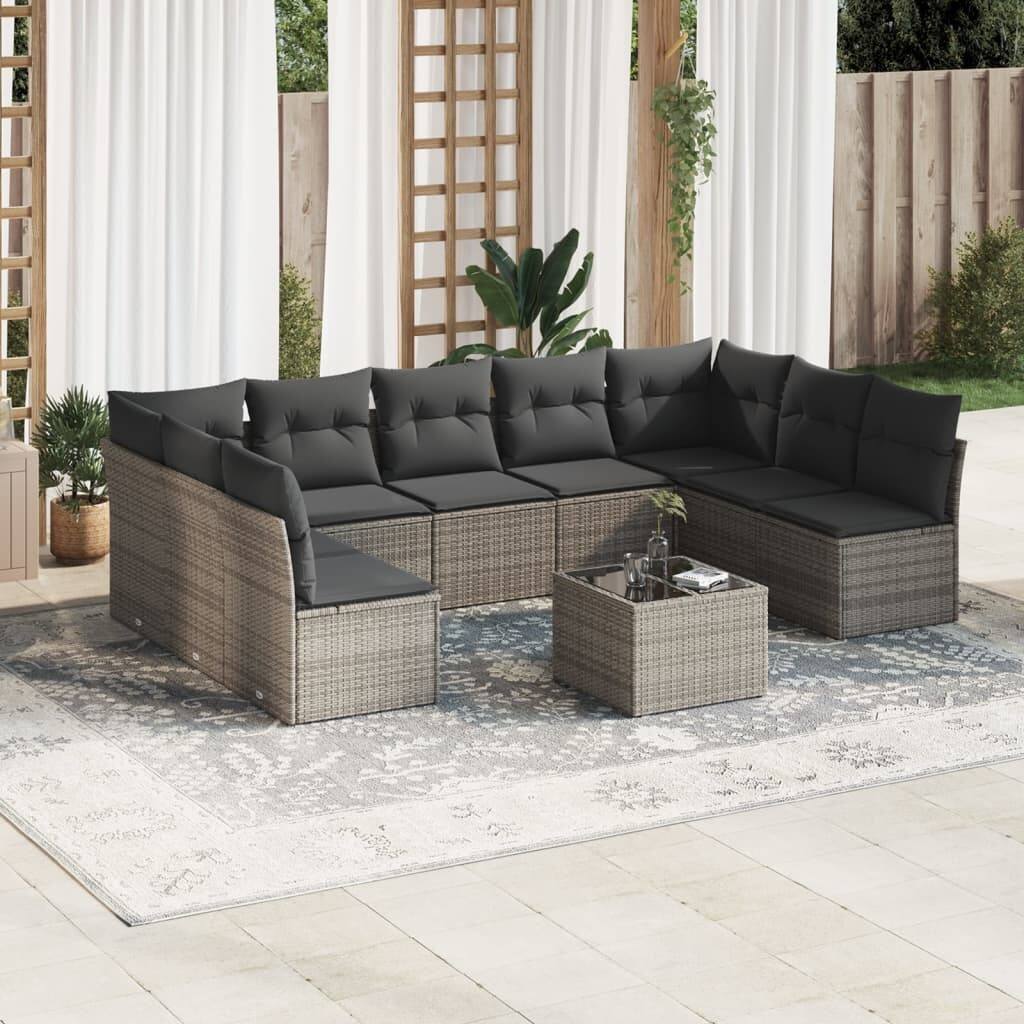 vidaXL Garden Sofa Set Grey - 21.7 x 21.7 x 14.6