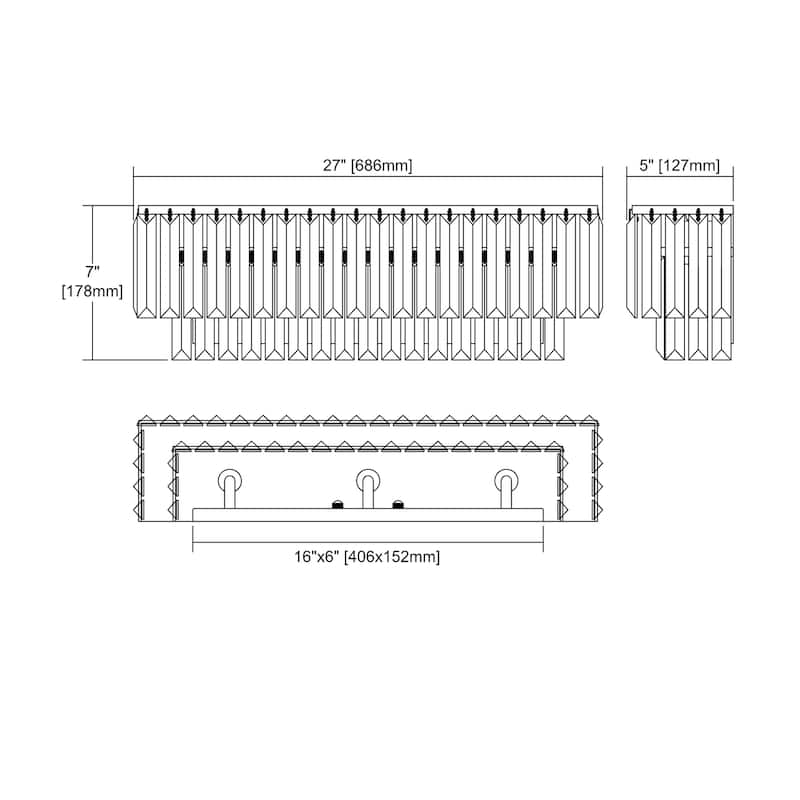 Elk Home Palacial Polished Chrome With Crystal 3 Light Vanity Light