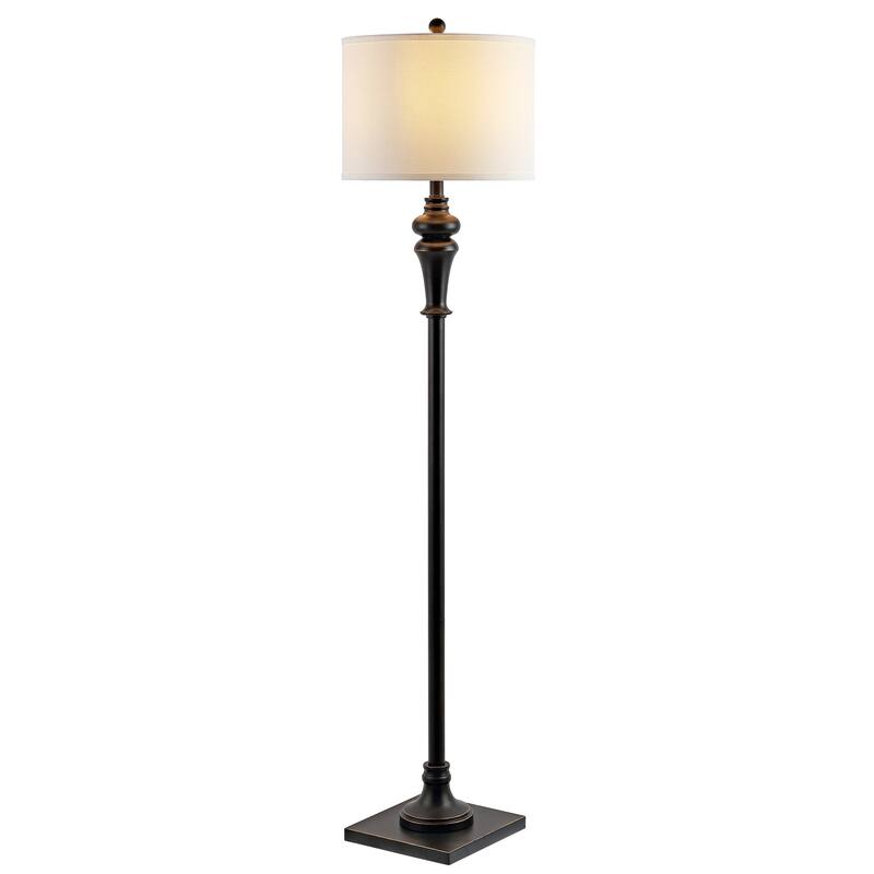 SAFAVIEH Lighting Mikie 61-inch Antique Black Led Floor Lamp - 14" W x 14" L x 61" H - 14"W x 14"D x 61"H