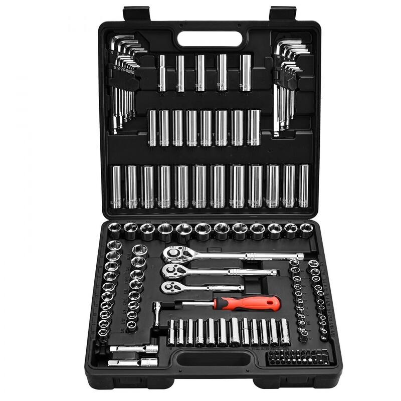 Complete 149-Piece Socket Wrench Set with Ratchet and Chrome Plated High-Strength Alloy Steel - 15.35 x 13.98 x 3.46 in