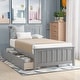 preview thumbnail 1 of 6, Grey Twin size Platform Bed with Two Drawers Twin - Grey