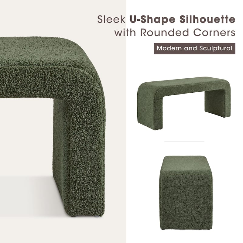 INK+IVY Steve Boucle Waterfall Bench