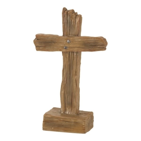 4.75" Brown Solid Cross Shaped Tabletop Decor - N/A