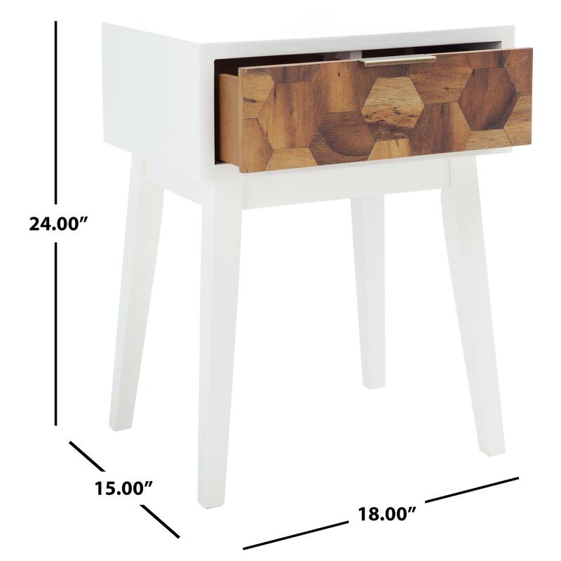 SAFAVIEH Khulud 1-Drawer Nightstand Accent Table - 18" W x 15" L x 24" H