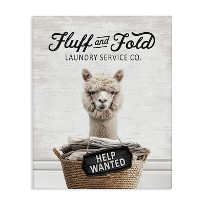 Stupell Fluff & Fold Laundry Canvas Wall Art Design By Lettered and Lined