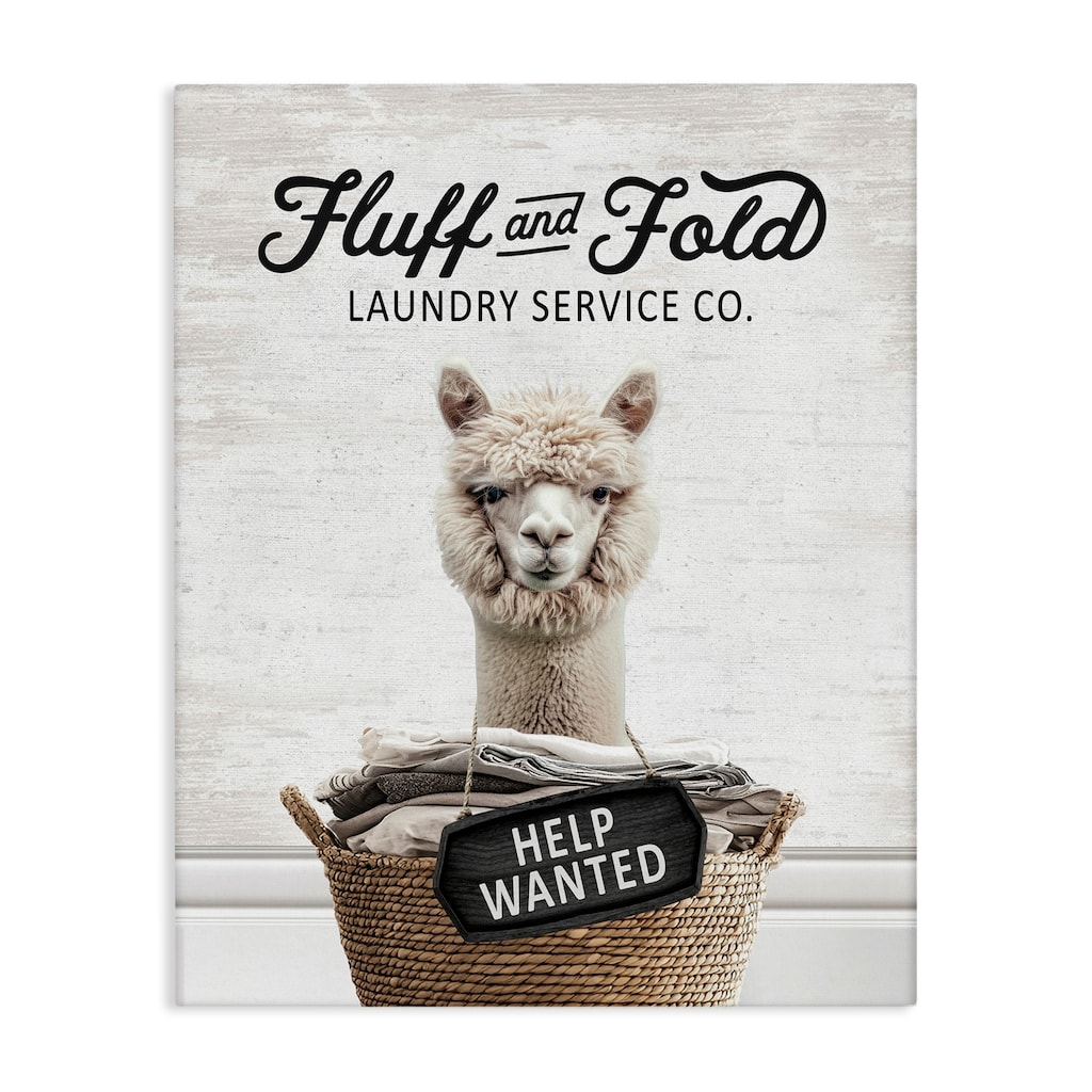 Stupell Fluff & Fold Laundry Canvas Wall Art Design By Lettered and Lined
