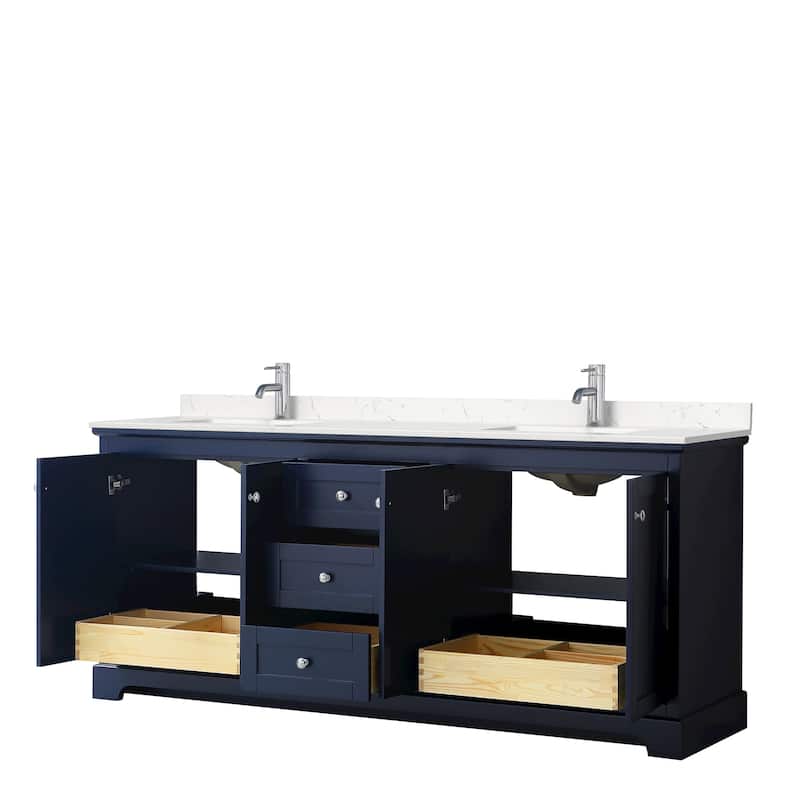 Avery 80 Inch Double Vanity, Cultured Marble Top