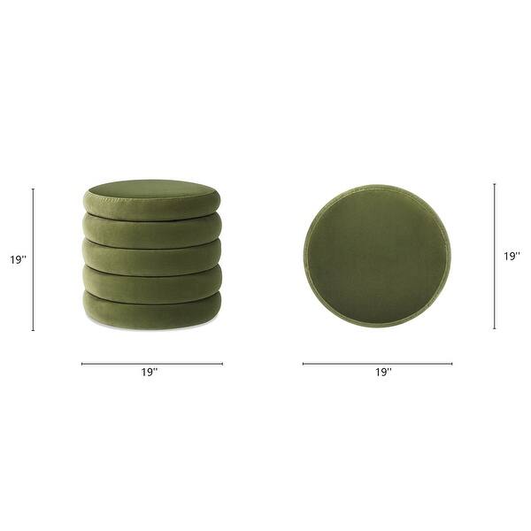 dimension image slide 0 of 5, Jennifer Taylor Home Fuji 19" Upholstered Tufted Round Storage Ottoman