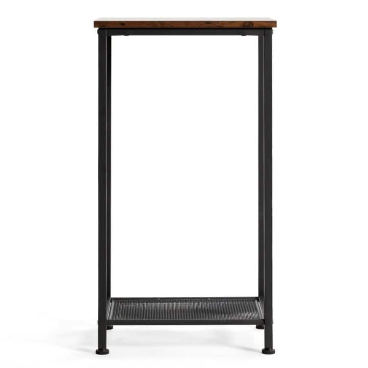 2-Tier Industrial Side End Accent Telephone Table - 15.5" x 12" x 28.5"(L x W x H) - Brown