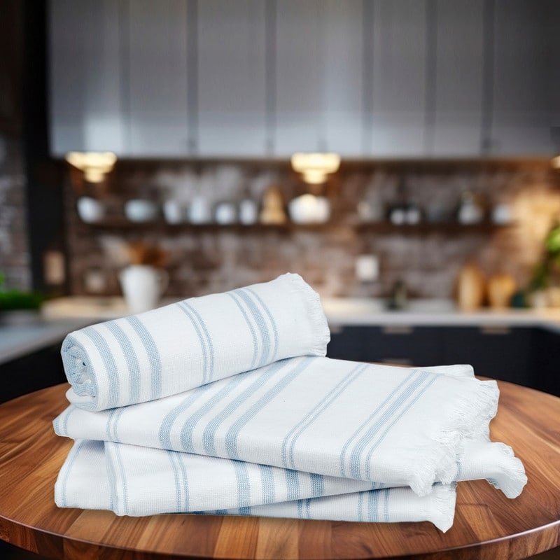 Hammam Hand Towels for Kitchen 16X28 Inch by Ample Decor - 4 Piece