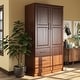preview thumbnail 16 of 32, Palace Imports 100% Solid Wood Metro Wardrobe Armoire with Solid Wood or Mirrored Doors Mocha-Raised Panel