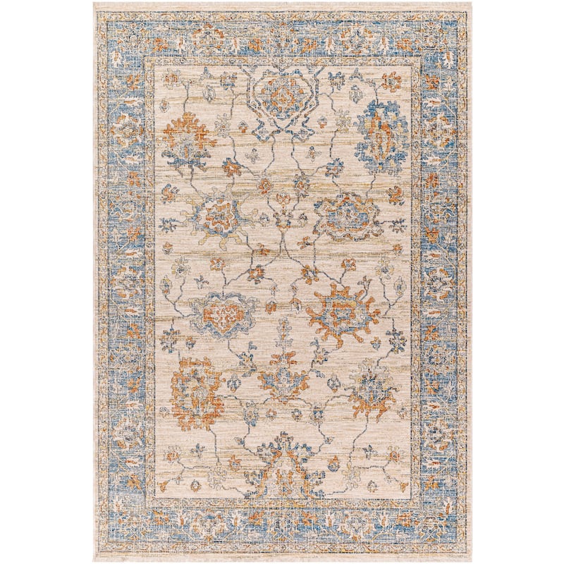 Keren Traditional Area Rug - 12' x 15' 7" - Ivory/Blue