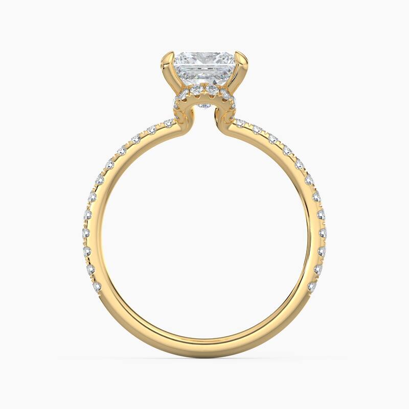 Auriya 14k Gold Princess Lab Grown Unique Loop Diamond Halo Engagement Ring 1.00 to 5.00 ct. tw. (F-G, VS)