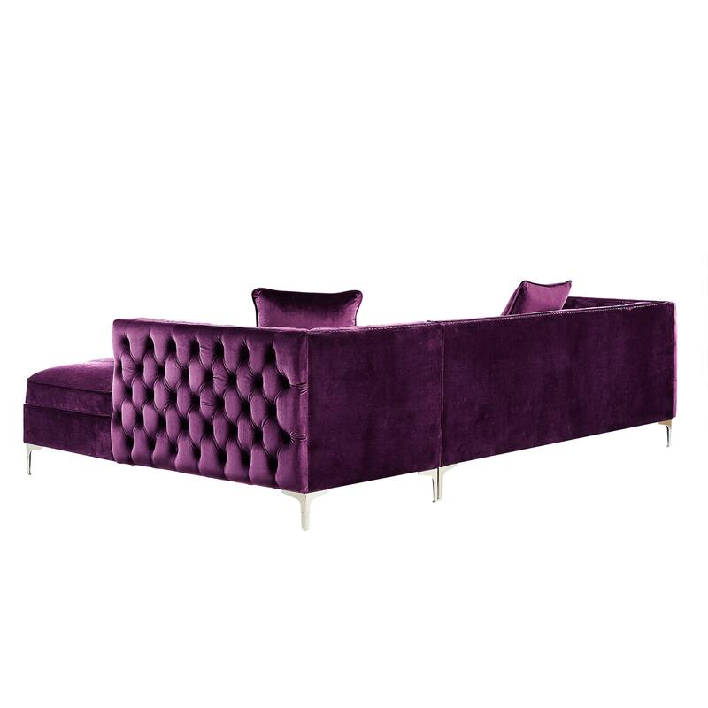 Dante Velvet Chaise Sectional Sofa