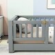 preview thumbnail 17 of 66, Twin Size Floor Bed Frame for Kids Bed with Fence Guardrails Endbed Storage Splint Platform Bed - Available with or without Door