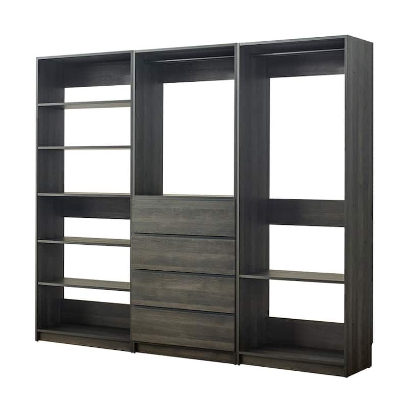 Prosper Gray Freestanding Walk in Wood Closet System