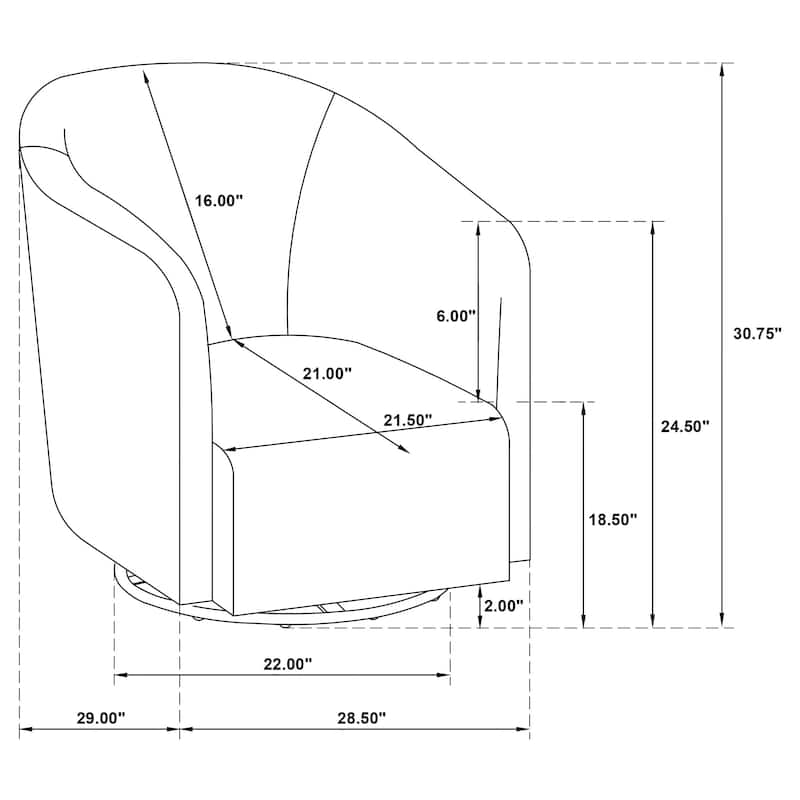 Mossbrook Fabric Upholstered Swivel Accent Chair - 29.25" x 29.25" x 31.5"
