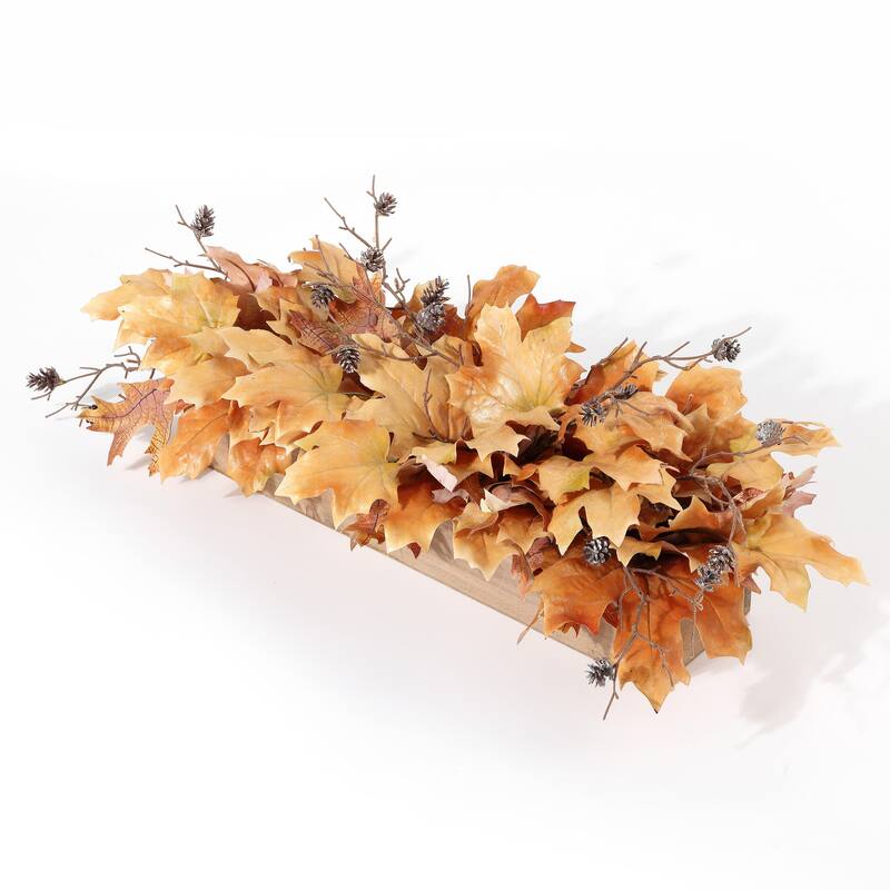 SAFAVIEH Faux 30 Inch Maple Leaf Potted Arrangement - 30" W x 12" D x 10" H