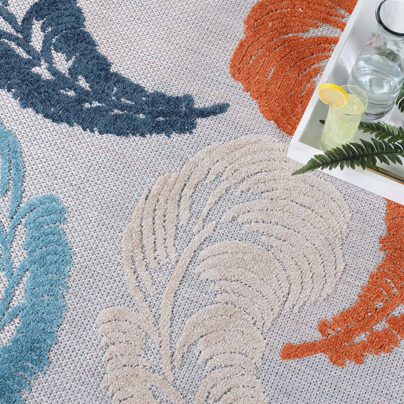 Superior Feather Modern Bohemian Indoor Outdoor Area Rug